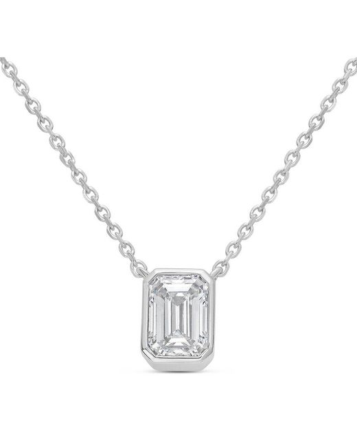Diana M Metallic Diana M. 14K 1.00 Ct. Tw. Lab-Grown Diamond Pendant Necklace