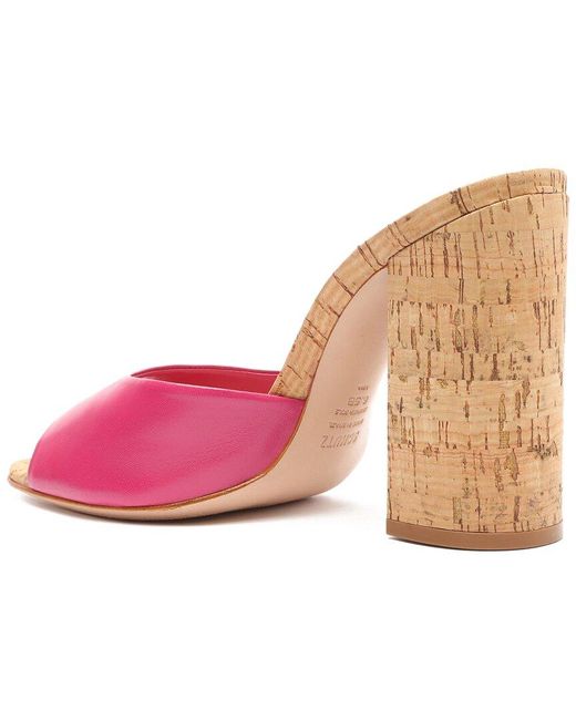 SCHUTZ SHOES Pink Kaycee Leather & Cork Sandal
