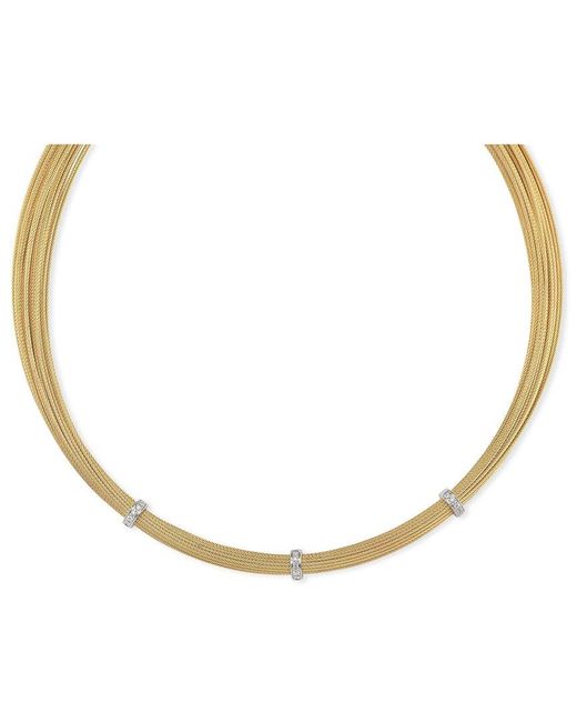 Alor White Classique 18k 0.05 Ct. Tw. Diamond Cable Necklace