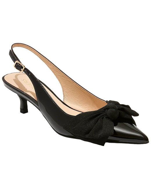 Jack Rogers Black Debra Leather Slingback Heel