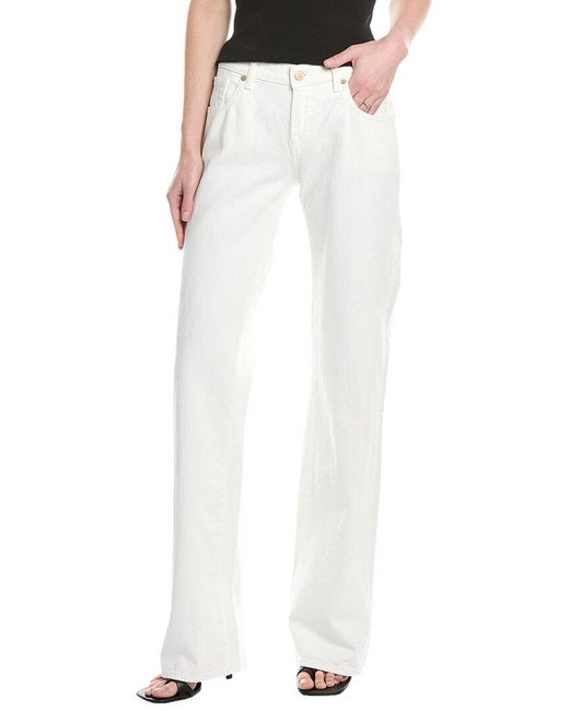 7 For All Mankind White Low Milky Way Straight Jean