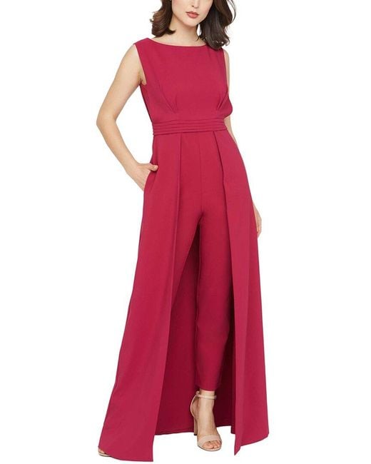 Kay Unger Red Demi Walk Thru Jumpsuit