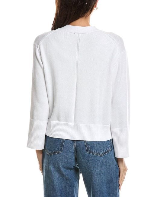 Forte White Wide Sleeve Cardigan