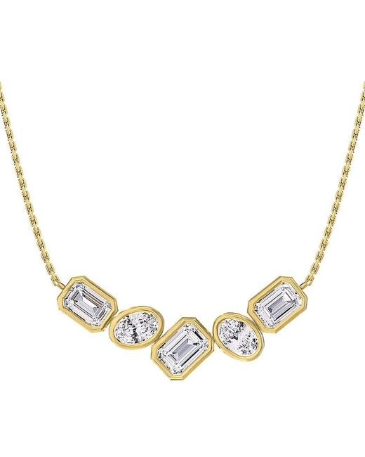 Lab Grown Diamonds Metallic 18K Vermeil 3.20 Ct. Tw. Lab-Grown Diamond Pendant Necklace