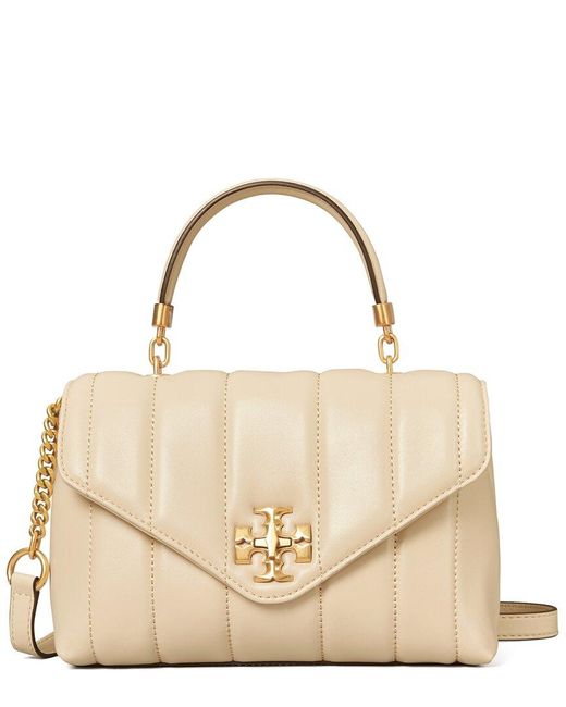 Tory Burch Kira Small Leather Satchel in Natural | Lyst