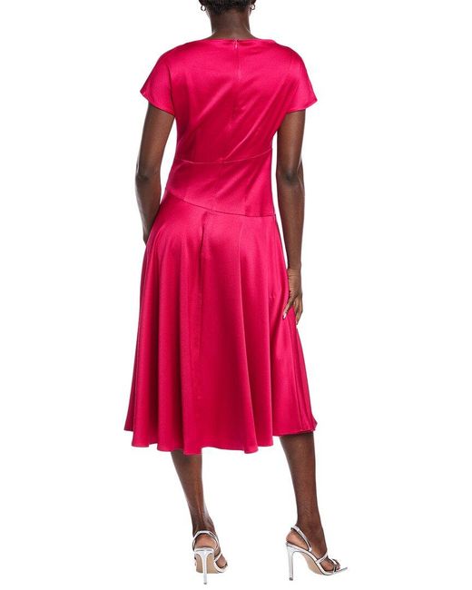 Teri Jon Pink Pebble Satin A-Line Gown