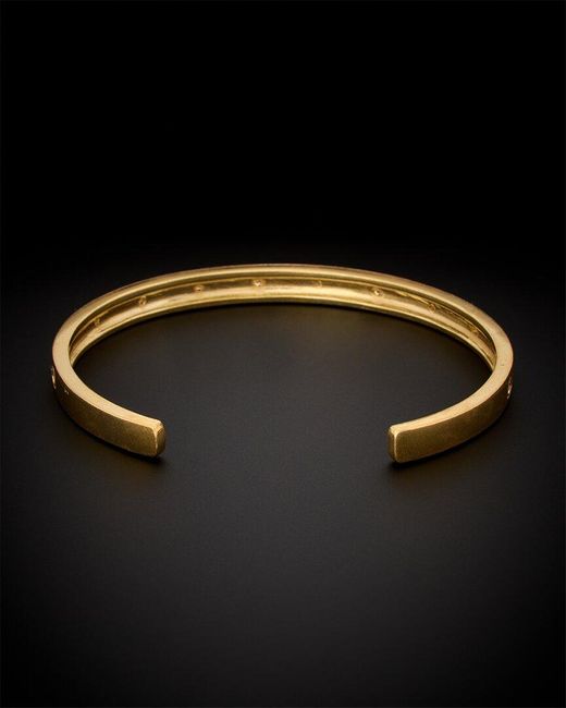 Italian Gold Over Silver Black 18K Italian Vermeil 0.15 Ct. Tw. Diamond Bangle