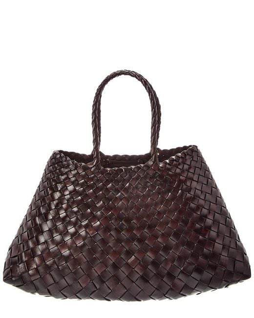 Dragon Diffusion Brown Santa Croce Small Leather Tote