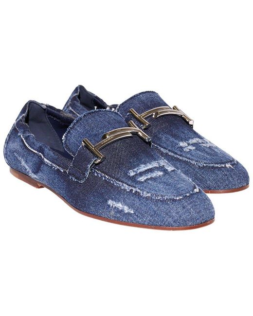 Tod's Blue Double T Denim Loafer
