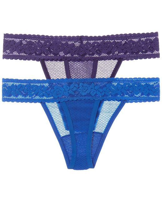 Commando Blue 2Pk Kitty Soft Thong