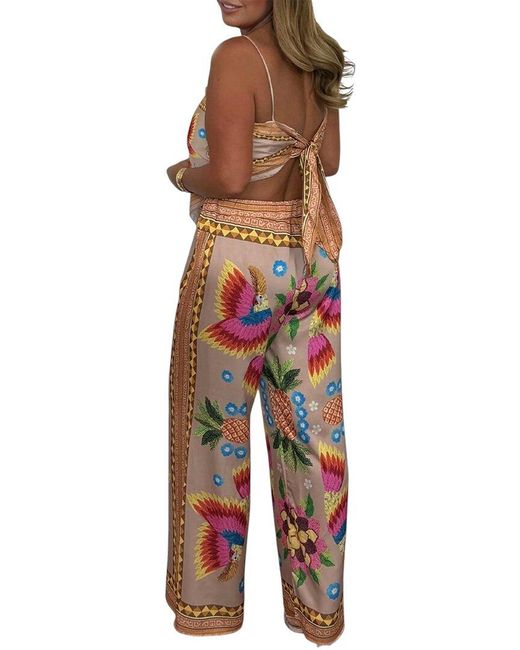 CHARLOTTE GREEN Red 2Pc Top & Pant Set