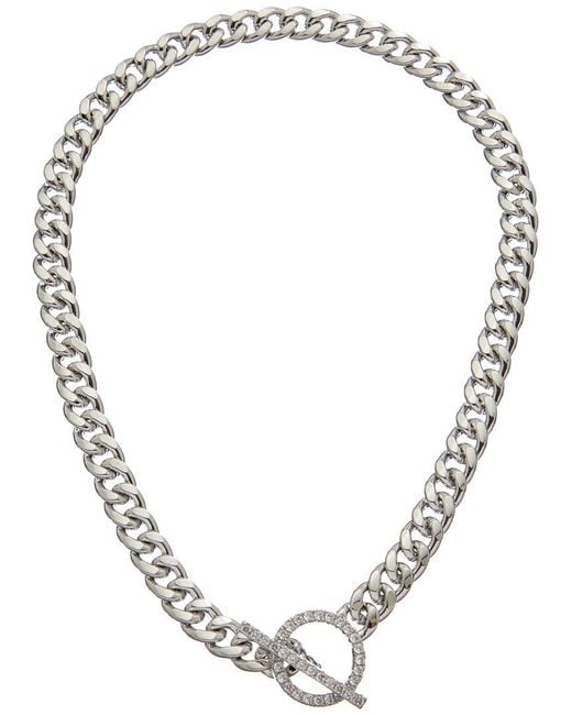 Juvell Metallic 18k Plated Cz Link Toggle Necklace