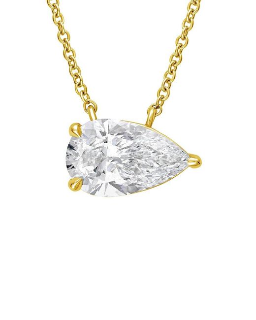 Diana M Metallic 14K 8.00 Ct. Tw. Lab-Grown Diamond Solitaire Pendant