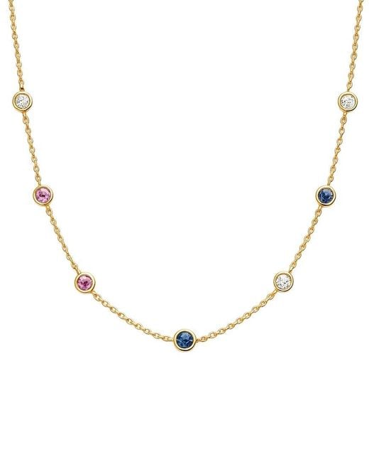 Jewels by Viomo Metallic 14K 2.50 Ct. Tw. Sapphire Necklace
