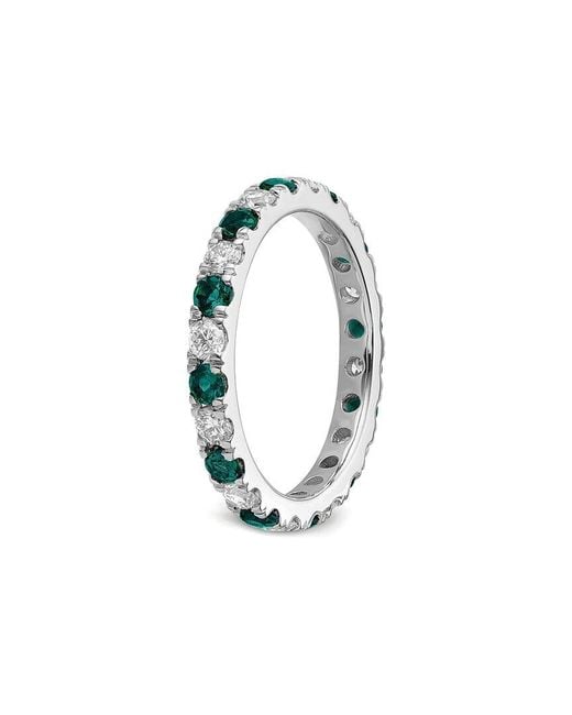 Lab Grown Gemstones White 14K 1.75 Ct. Tw. Lab-Grown Diamond & Lab-Grown Alexandrite Eternity Ring
