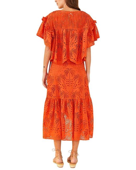 Farm Rio Orange Palm Tree Richilier Blouse