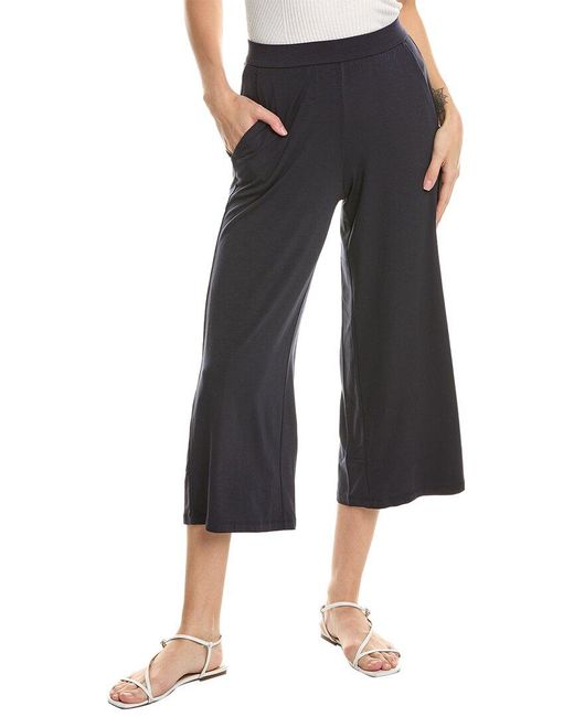 Eileen Fisher Black Petite Cropped Wide Leg Pant