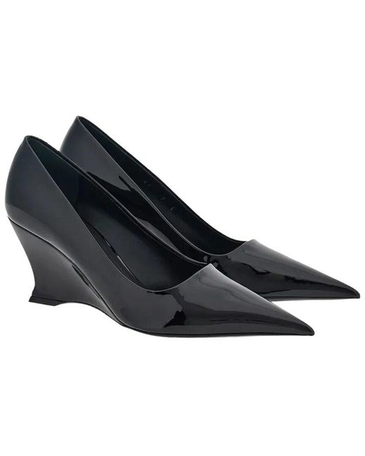 Ferragamo Women's Black 70Mm Leather Wedge Pump
