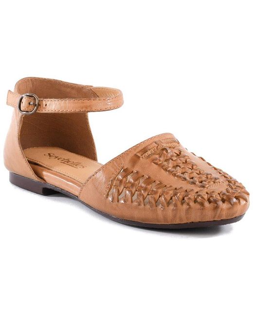Seychelles Brown Crimson Leather Flat