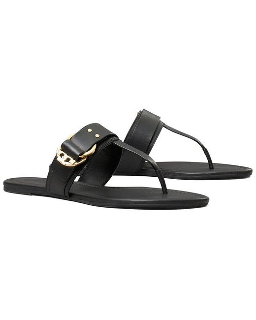 Tory Burch Black Selby Leather Sandal