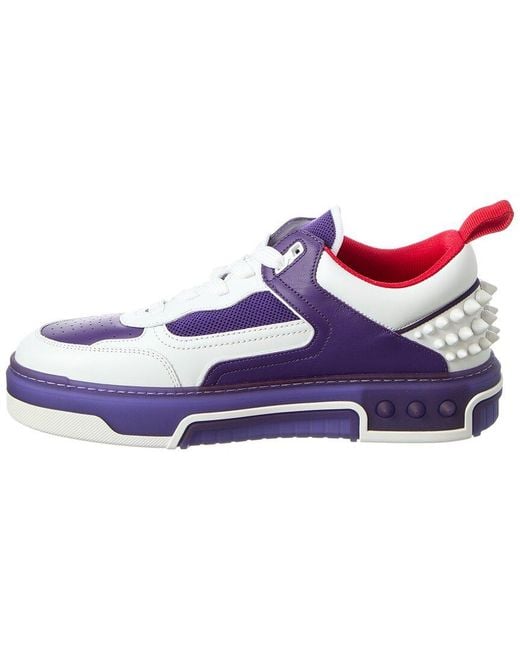 Christian Louboutin Blue Astroloubi Leather & Mesh Sneaker for men
