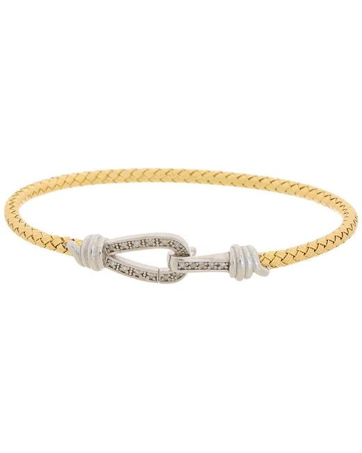 Meshmerise White 18k Rose Gold Vermeil 0.12 Ct. Tw. Diamond Mesh Bangle