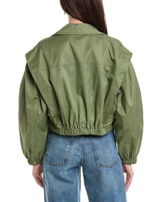 Free People Green Looking Glass Crop Trench Coat