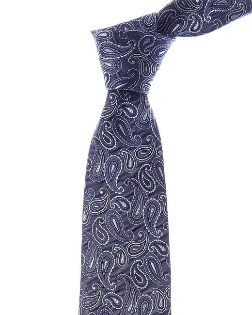 Etro Blue Paisley Silk Tie for men
