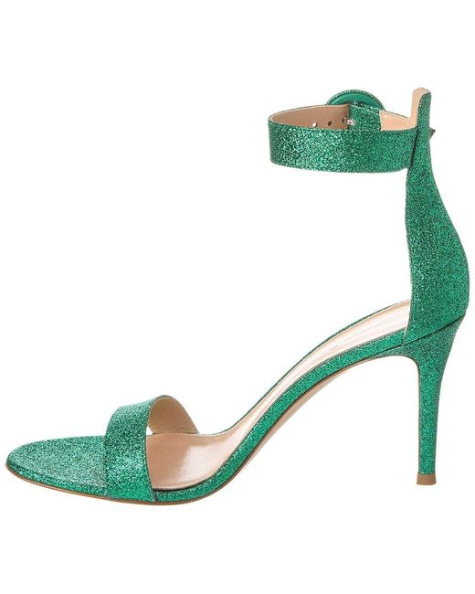Gianvito Rossi Green Portofino 85 Glitter Sandal