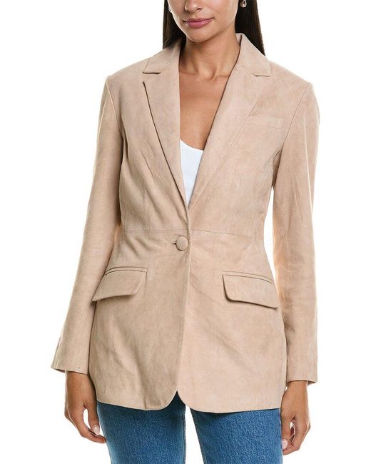Walter Baker Natural Mia Leather Blazer