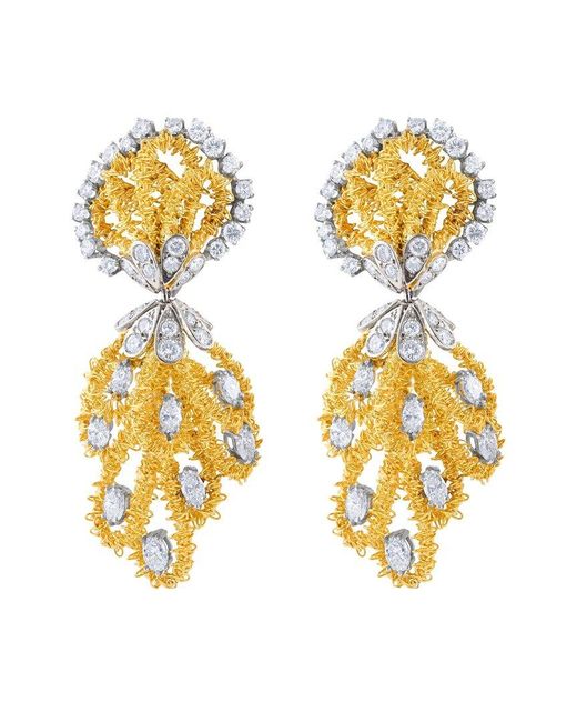 Diana M Metallic Fine Jewelry 18K Two-Tone 6.50 Ct. Tw. Diamond Drop Earrings