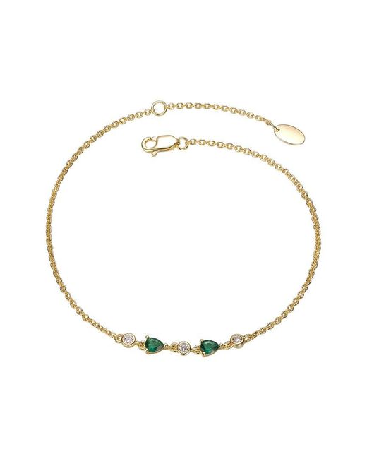 Genevive Jewelry White Rachel Glauber 14K Plated Cz Chain Bracelet