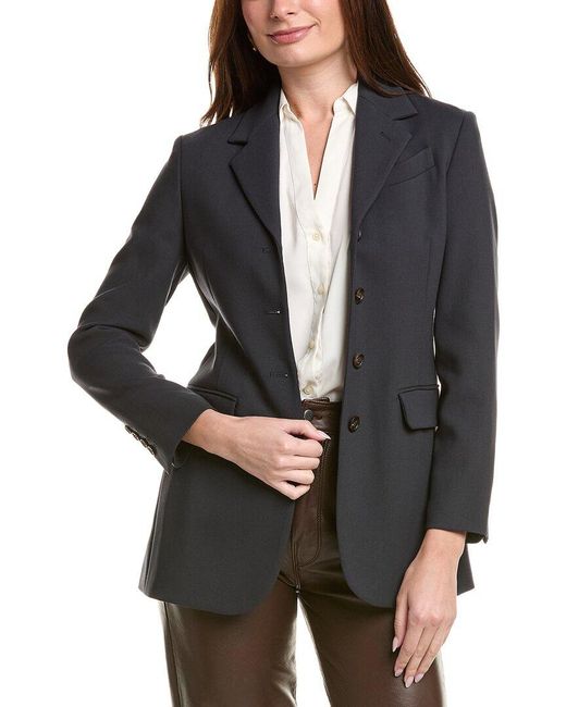 Brunello Cucinelli Black Wool-blend Blazer