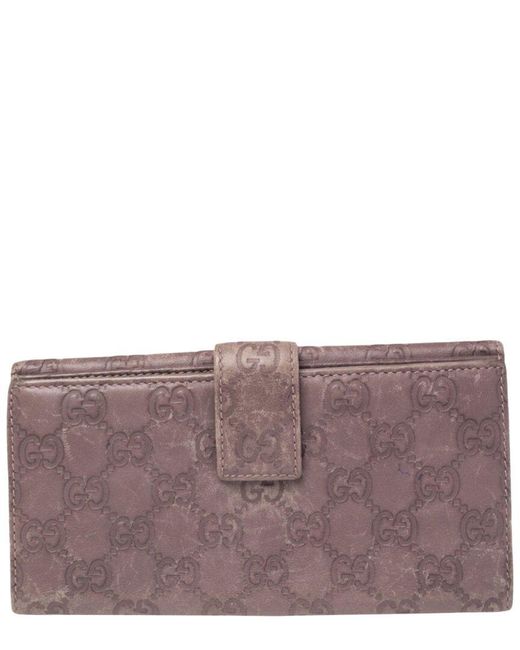 Gucci Purple Leather Continental Wallet (Authentic Pre-Owned)