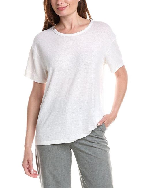 Officine Generale White Officine Generale Lara Linen-Blend T-Shirt