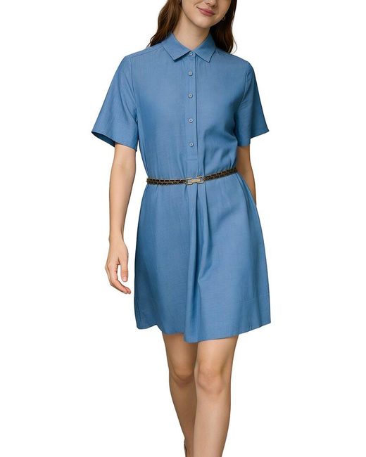 BRC By BURRYCO Blue Short Sleeve Shirt Dress