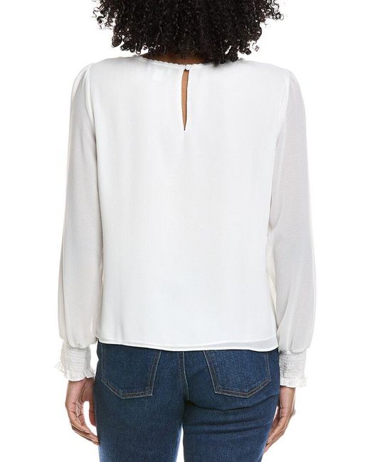 Cece White Embroidered Top