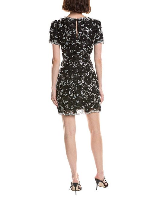 MILLY Black Daisy Star Sequins Dress
