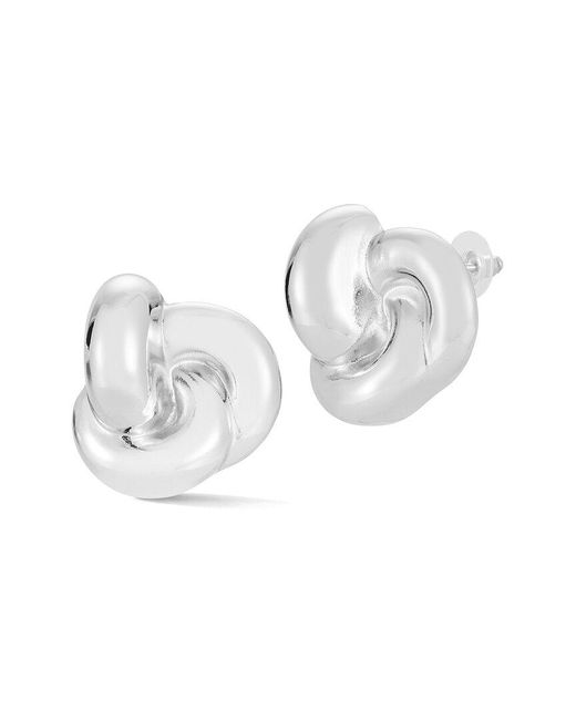 Glaze Jewelry White Plated Love Knot Statement Stud Earrings