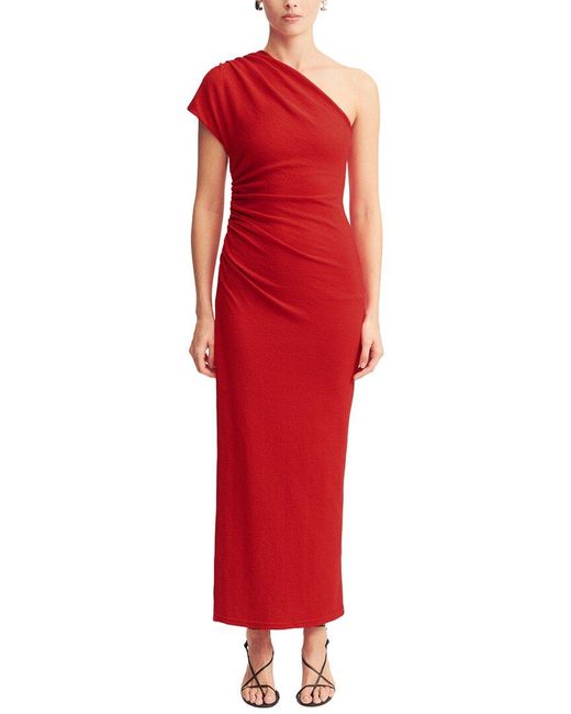knee length dresses for ladies La Lune Asymmetrical Gathered Maxi Dress | Lemon | Dresses main image 0