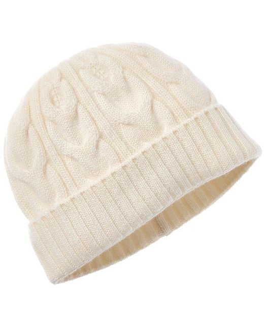 Bruno Magli Natural Cable Cuffed Cashmere Hat