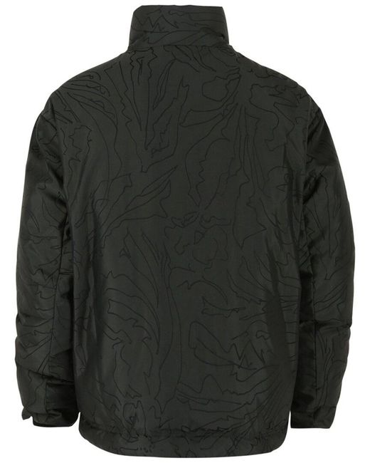 Ferragamo Black Abstract Print Quilted Jacket for men
