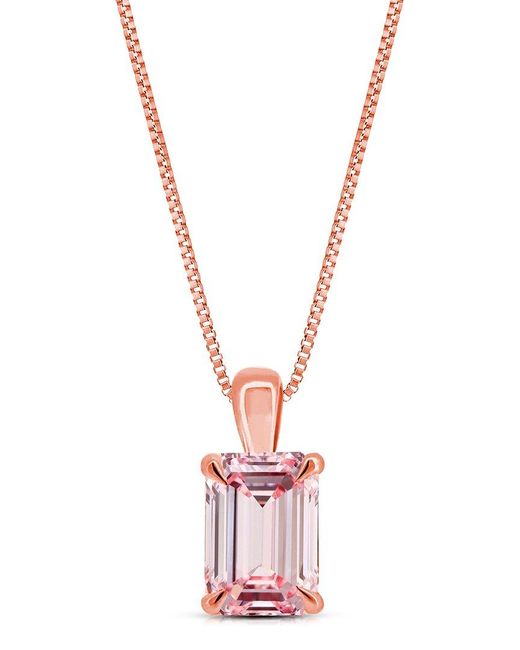 Amairah White 14K Rose 1.00 Ct. Tw. Lab-Grown Diamond Solitaire Pendant Necklace