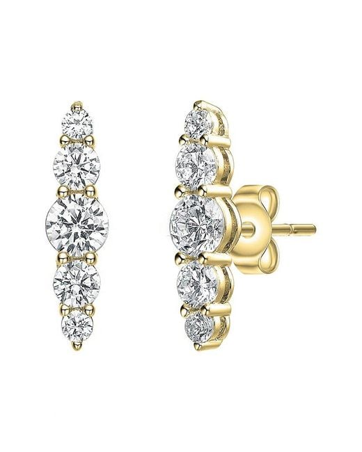 Genevive Jewelry Metallic 14k Over Silver Cz Earrings