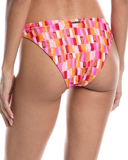 MILLY Pink Margot Sunset Tile Bikini Bottom