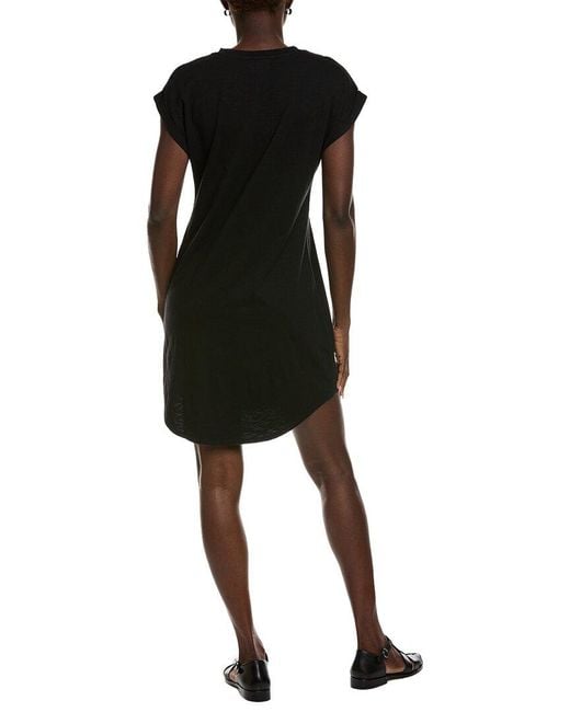 Bella Dahl Black Roll Sleeve T-Shirt Dress