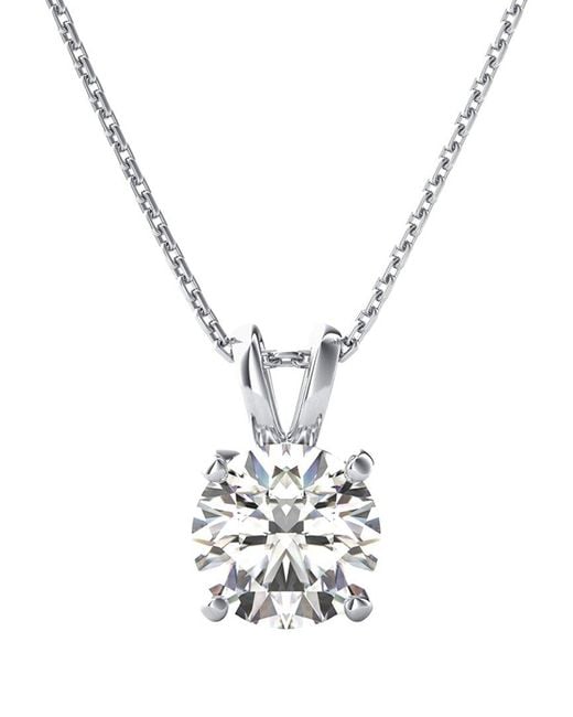 Lab Grown Diamonds Metallic 14k 0.50 Ct. Tw. Lab-grown Diamond Sol Pendant