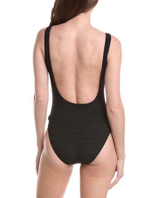 Vince Camuto Black Textured One-Piece