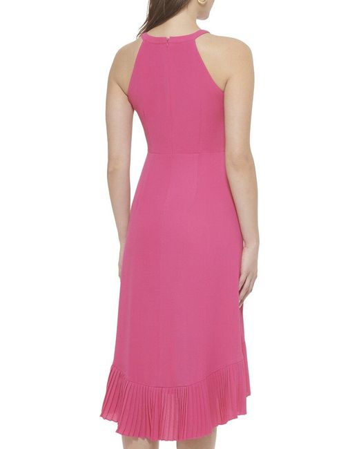 Kensie Pink Woven Midi Dress