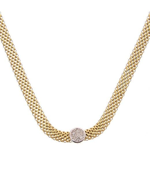 Meshmerise Metallic 18K Vermeil 0.06 Ct. Tw. Diamond Mesh Choker Necklace